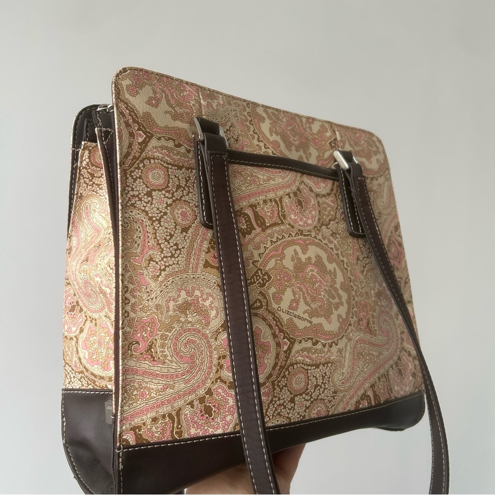 Liz Claiborne Pink and Brown Paisley Shoulder Bag